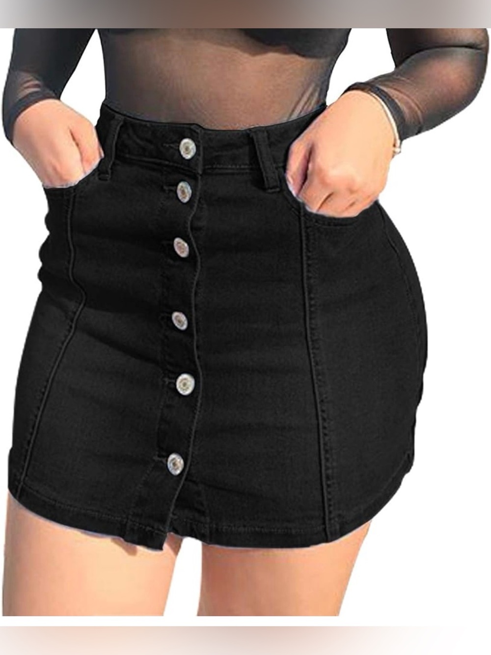 BDG Black Denim Mini Skirt